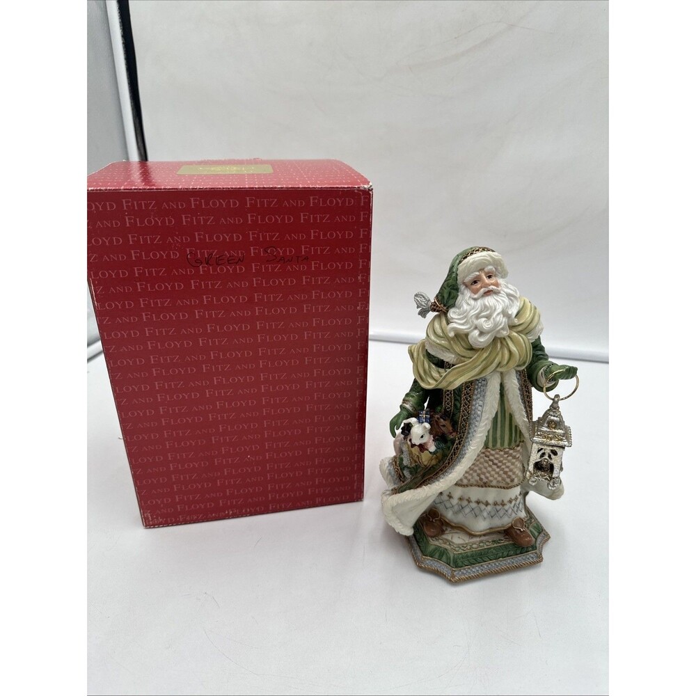 Fitz and Floyd Gregorian Santa Musical Figurine "White Christmas" With Box